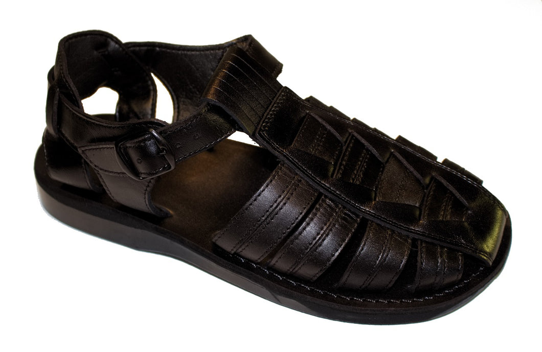 'Callala Black' Leather Sandals