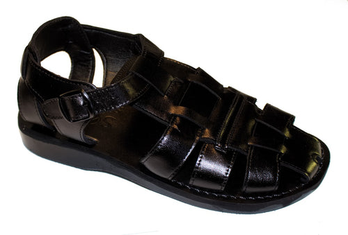 'Callala Black' Leather Sandals