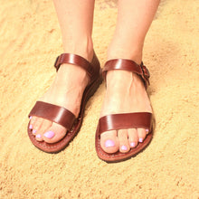 Load image into Gallery viewer, Soul Sandals &#39;Avalon&#39; Leather Sandals - Dark Tan